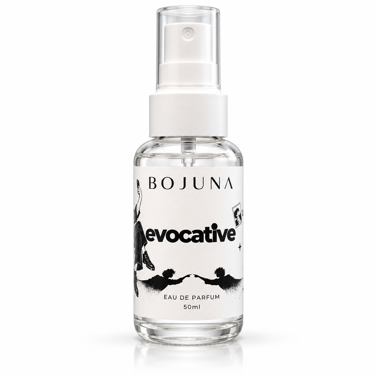 Bojuna Evocative 50 ml Eau de Parfum with its illustrated label on a clean white background.
